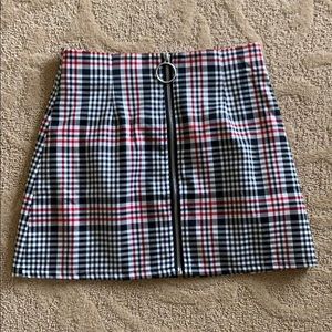 Plaid zipper skirt